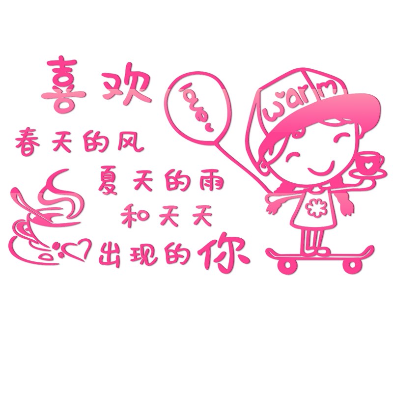 奶茶店墙壁装饰布置创意自粘立体墙画门咖啡饮品