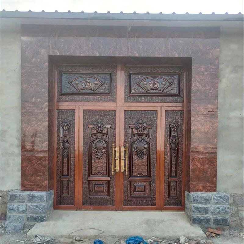 农村大门自建房拉丝豪华欧式别墅大铁门烤漆庭院门