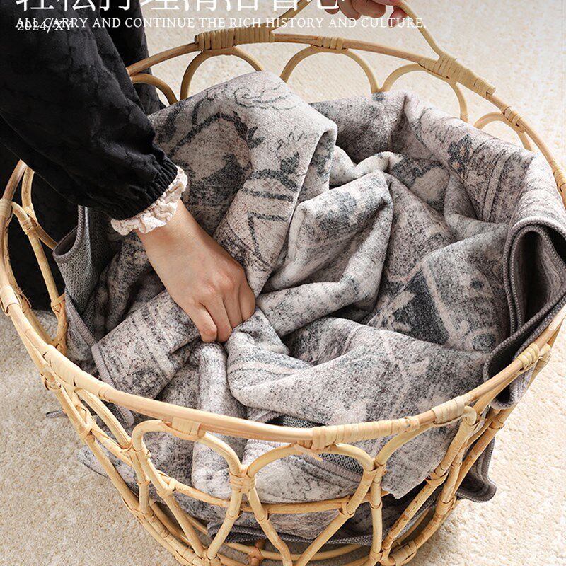 寻找灰色的陶器覆古民族风格摩洛哥圆形地毯客厅卧室家庭咖啡桌垫