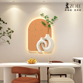 绿植装 设计感创意时钟壁灯现代钟表 饰画挂钟客厅新款