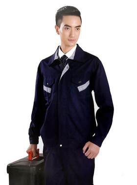 现货春秋帆布工作服套装男 机械车间工程工地电焊劳保服防静电裤