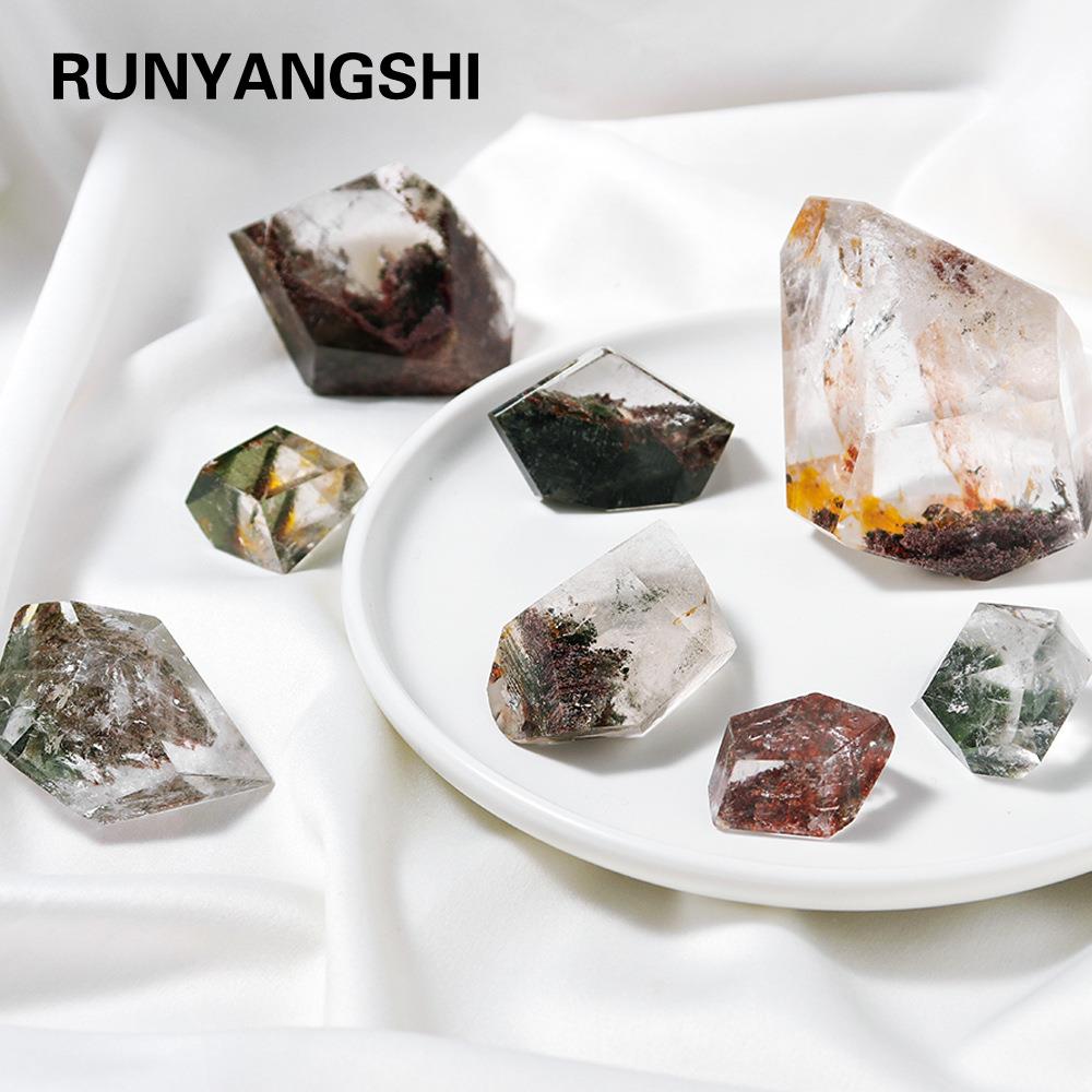 天然水晶绿幽灵几何摆件手工打磨抛光家居装饰厂家跨境热销