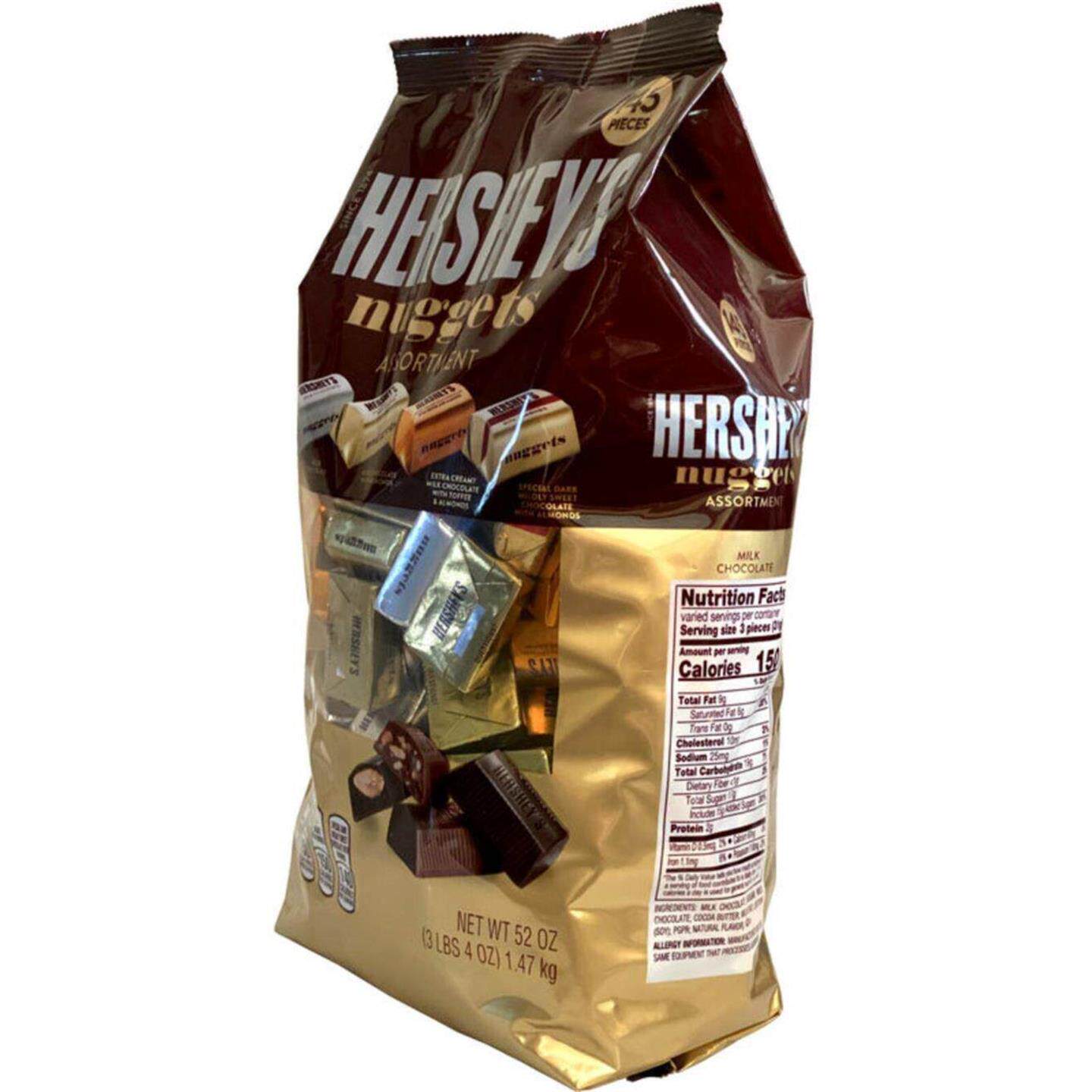 美国HERSHEYS好时金银砖巧克力1.47kg 果仁牛奶夹心黑巧克力
