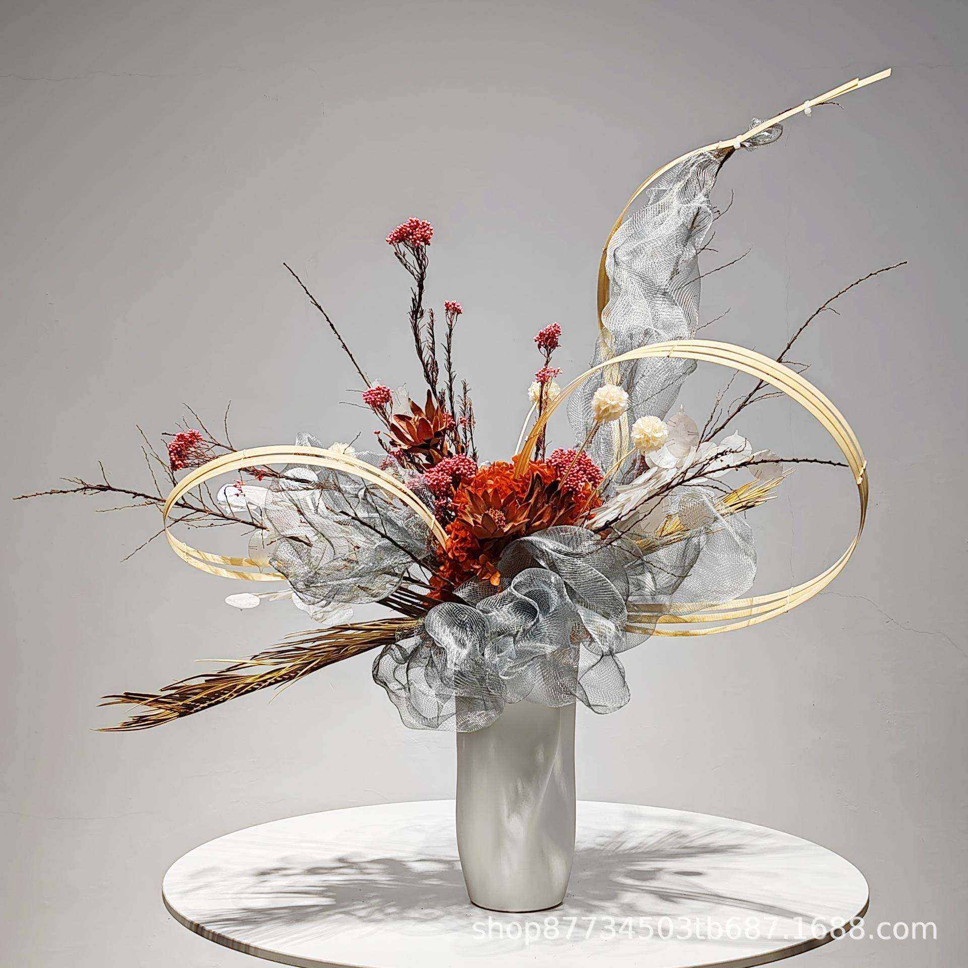 轻奢高端摆花仿真花摆件样板房客厅售楼处玄关别墅客厅干花装饰品,纺织面料/辅料/配套,纺织机械配件,淘宝优惠券,粉丝福利购,淘宝优惠卷