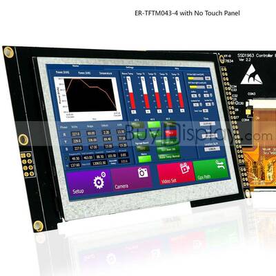 4.3寸TFTLCD彩色液晶显示屏配SSD1963控制板/并口/可配触摸屏