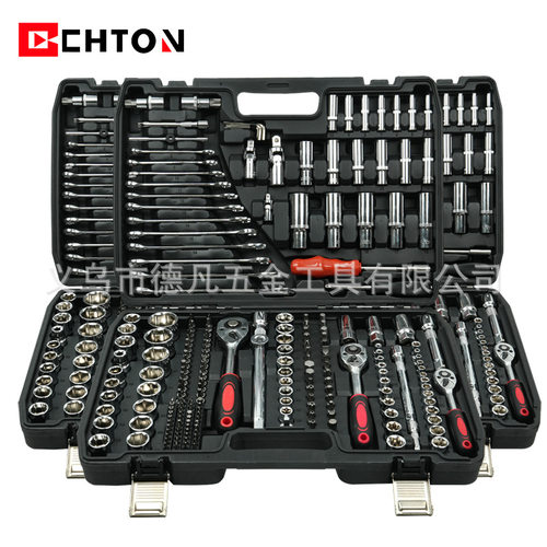 216件套黑盒24齿棘轮扳手套筒组套家用修车大中小飞工具套装