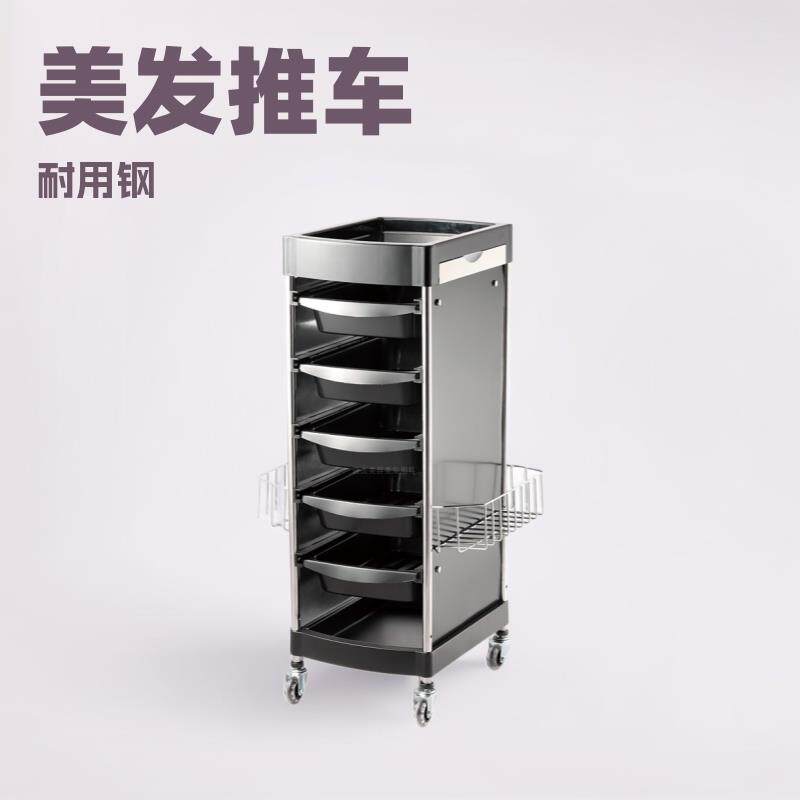 新款美发推车发廊工具车多功能美发杠车置物架理发店烫染推车出口