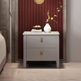 新中式乌金木床头柜简约现代小型柜子床边柜收纳储物柜置物架实木
