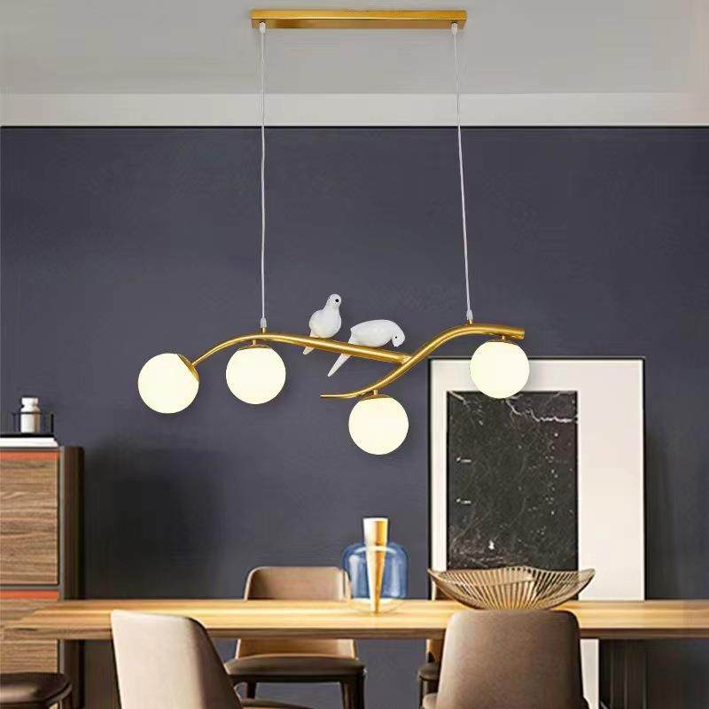 餐厅吊灯北欧小鸟餐吊灯创意网红魔豆泡泡吊灯餐饮店长方形灯具,家装灯饰光源,智能吊灯,淘宝优惠券,粉丝福利购,淘宝优惠卷