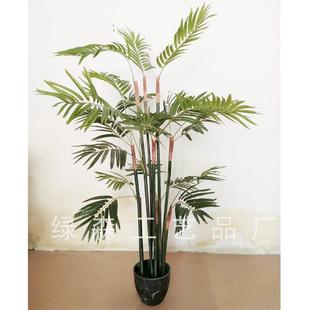 新款仿真树仿真绿植室内盆栽中小型散尾葵盆景办公室装饰绿植绿艺