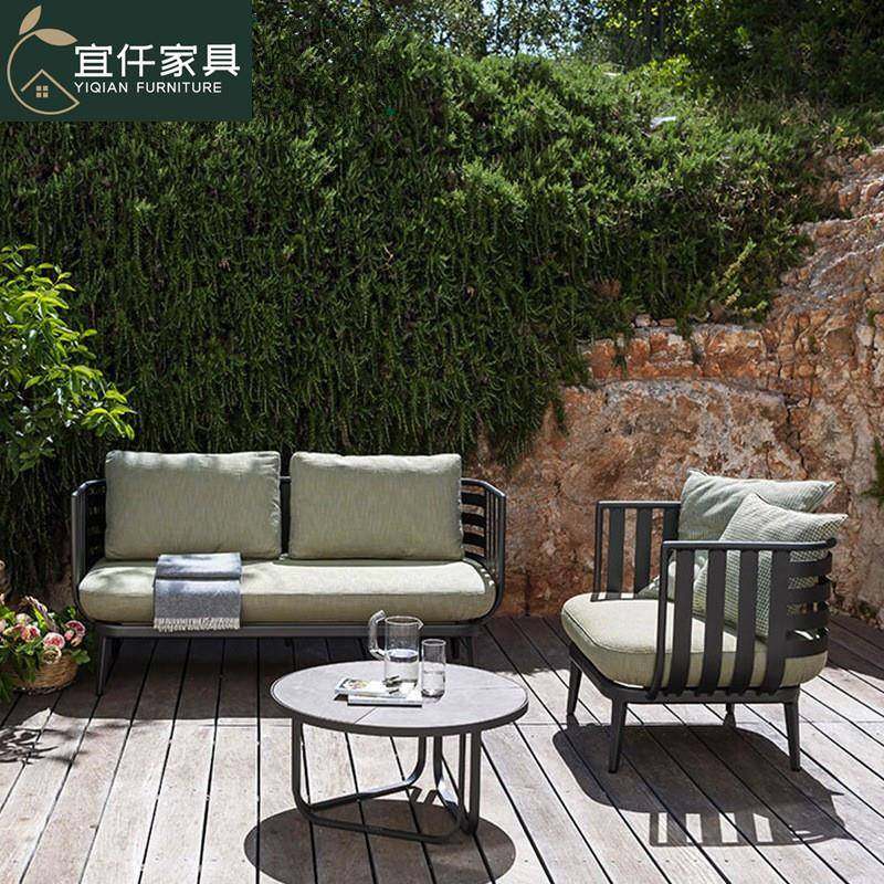 北欧户外沙发庭院防水防晒铝合金沙发茶几组合露天阳台铁艺三件套,住宅家具,户外沙发,淘宝优惠券,粉丝福利购,淘宝优惠卷