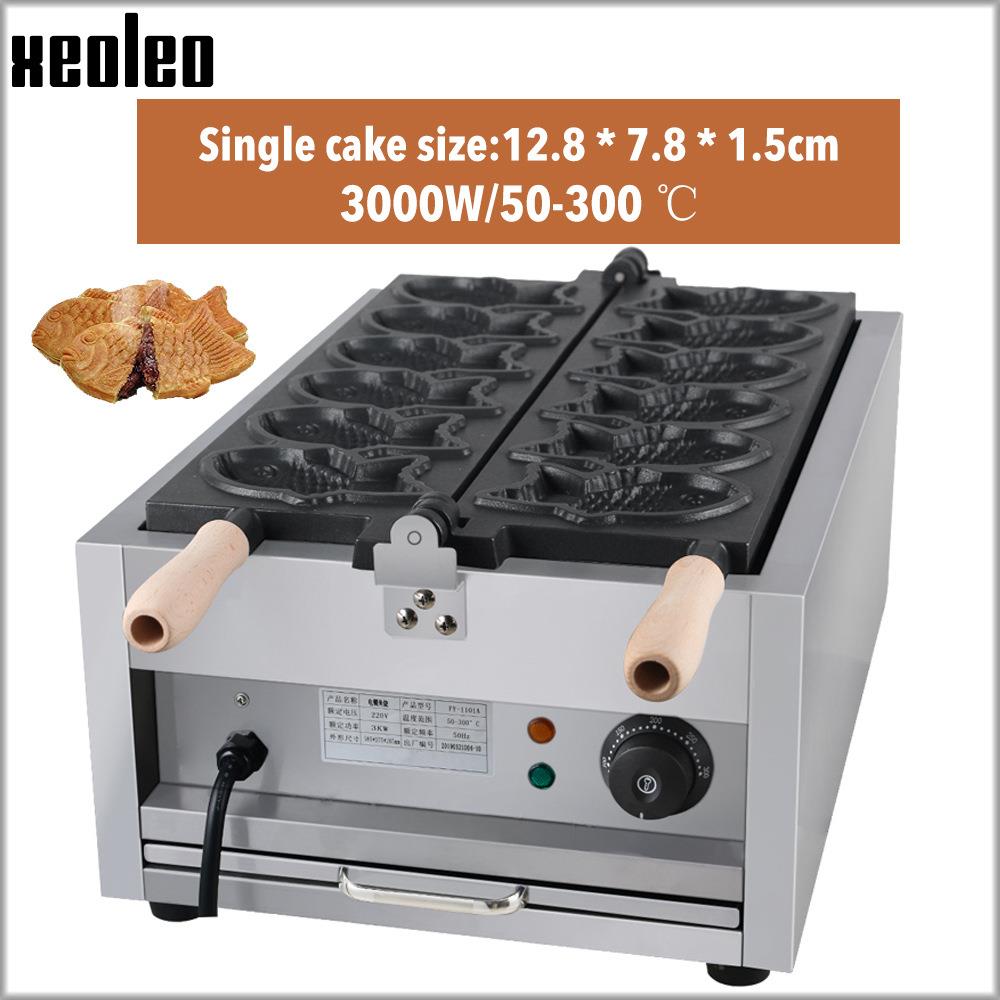 电热6孔鲷鱼烧机网红韩国6条鱼饼机大开口冰淇淋鲷鱼烧机摆摊小吃