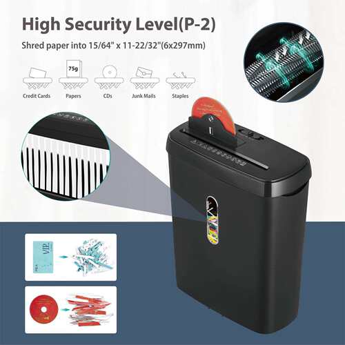 凌亚SD108P碎纸机办公12L大容量电动小型条状2级家用跨境8张碎纸
