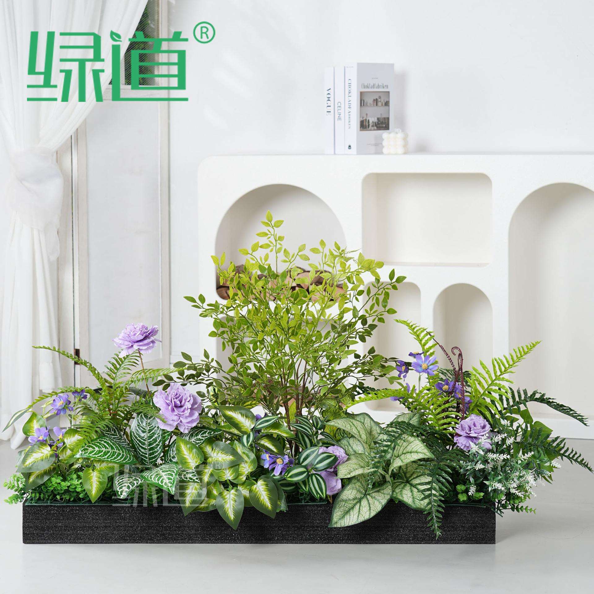 仿真绿植摆设植物隔断摆件塑料花艺仿生花造景装饰假花假草花箱槽