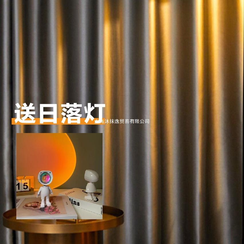 直播间背景窗帘网红专用免打孔魔术贴帘子全遮光布高级感背景卧室