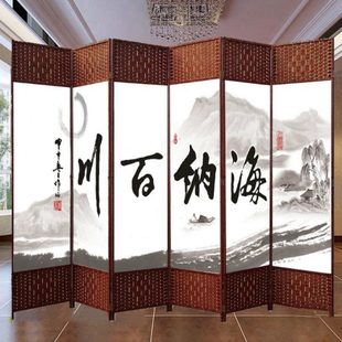 客厅卧室办公室 屏风隔断墙折屏遮挡简约现代折叠移动布艺玄关中式