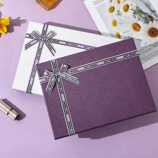 紫色礼品盒现货圣诞节礼物盒保暖内衣围巾丝巾礼盒空盒子简约现货