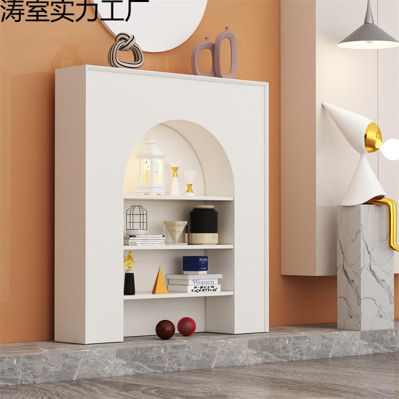 壁炉柜装饰柜展示柜复古轻奢置物架拱形储物柜简约陈列柜