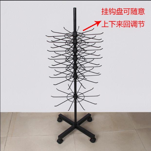 旋转货架挂钩袜子家用落地式便利店韩式多层摆件圆形样品架子旋转