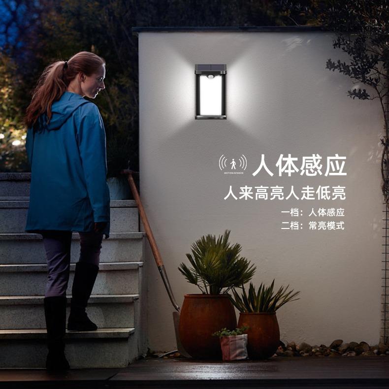跨境太阳能壁灯家用户外灯防水人体感应灯花园围墙装饰布置庭X20