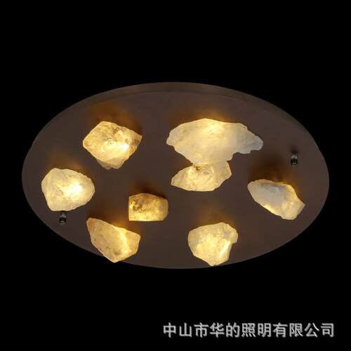 现代简约创意个性石头水晶吸顶灯艺术冰块吊灯楼梯餐客厅卧室酒吧