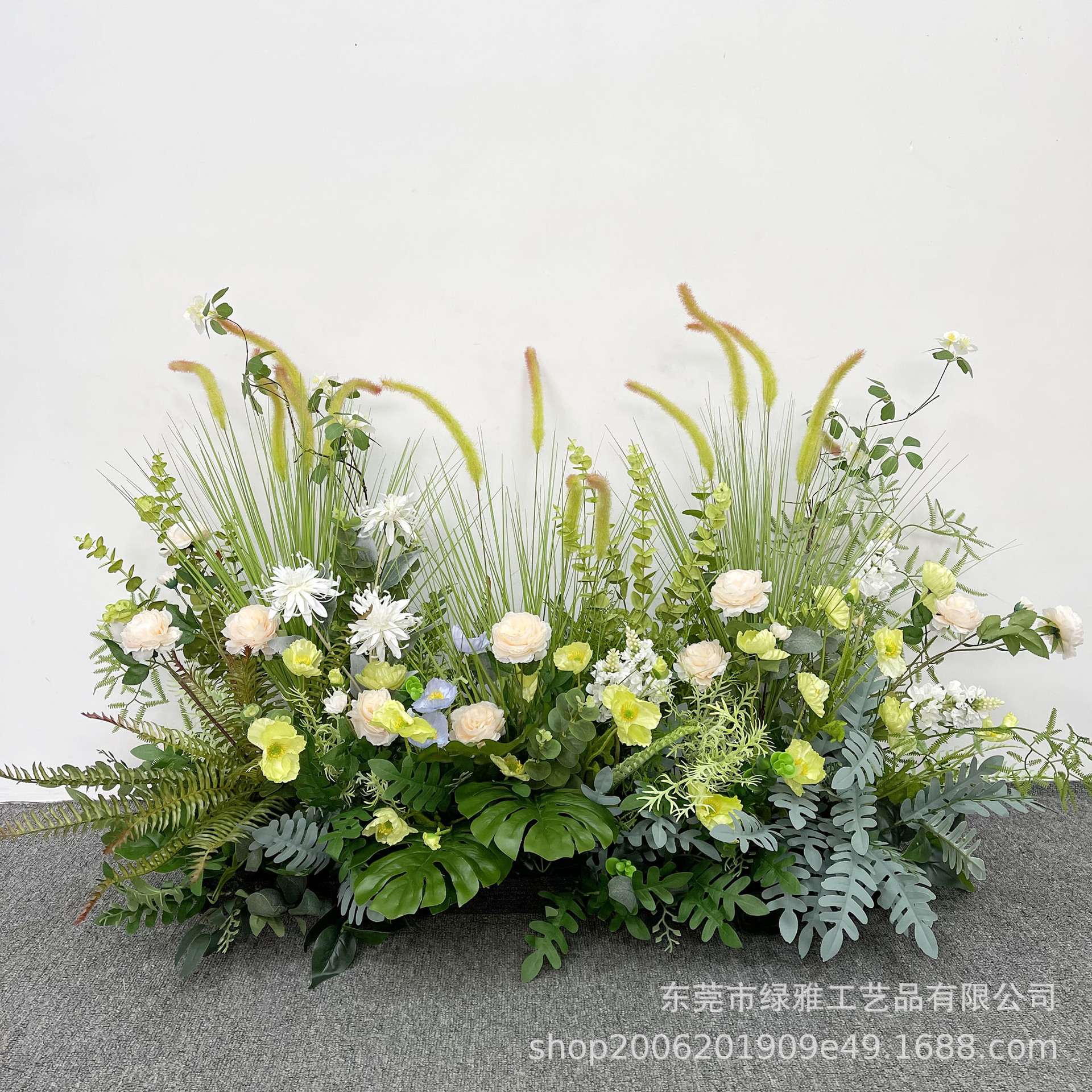 仿真绿植花箱装饰套装组合店铺软装酒店餐厅隔断花槽装饰蕨草假花