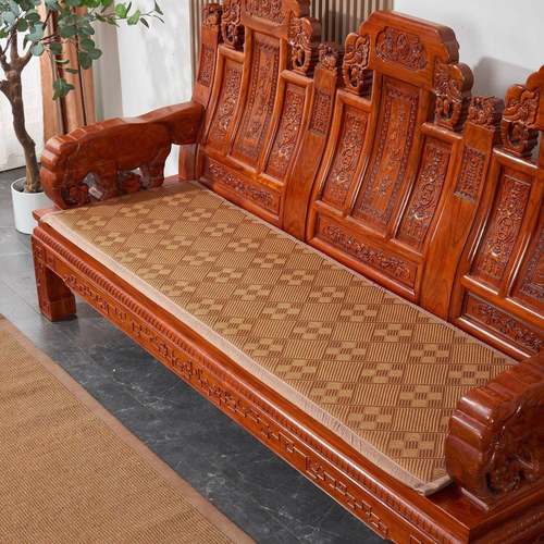 夏季中式红木沙发垫椅子凉席坐垫实木沙发垫加厚藤席坐垫防滑定做