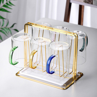 玻璃杯带把耐高温泡茶杯子家庭喝水杯牛奶杯家用客厅绿茶杯具套装