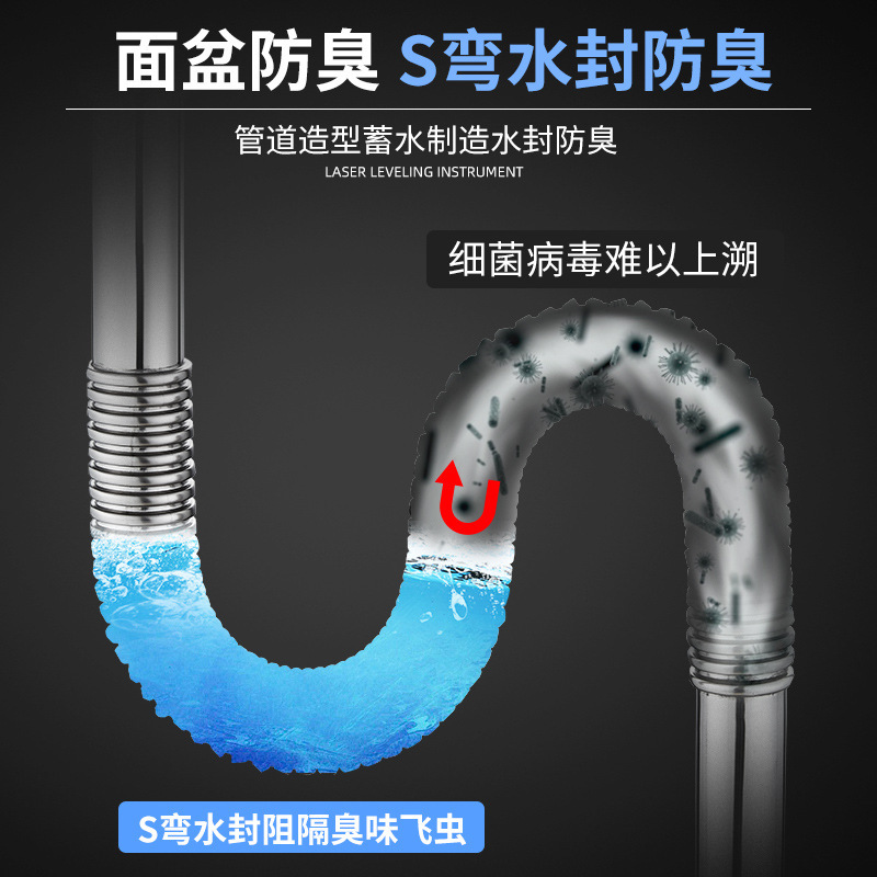 304不锈钢防臭下水管套装