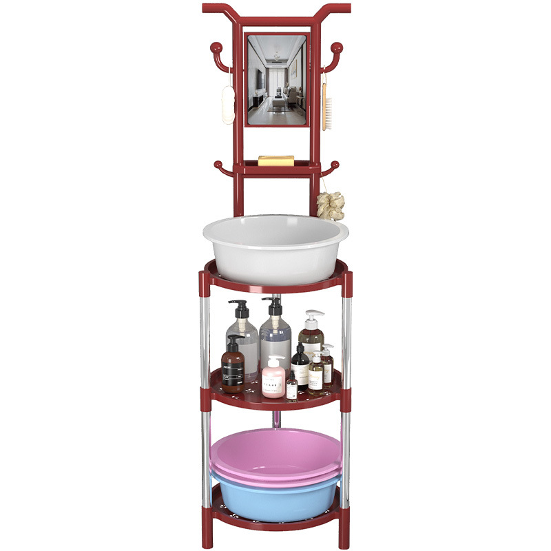 浴室落地置物架加厚脸盆架