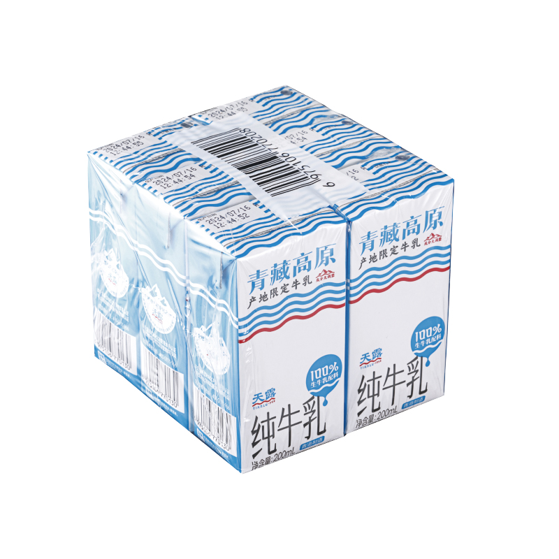 天露青藏高原产地限定纯牛奶200ml*6盒儿童学生牛奶营养天然奶源