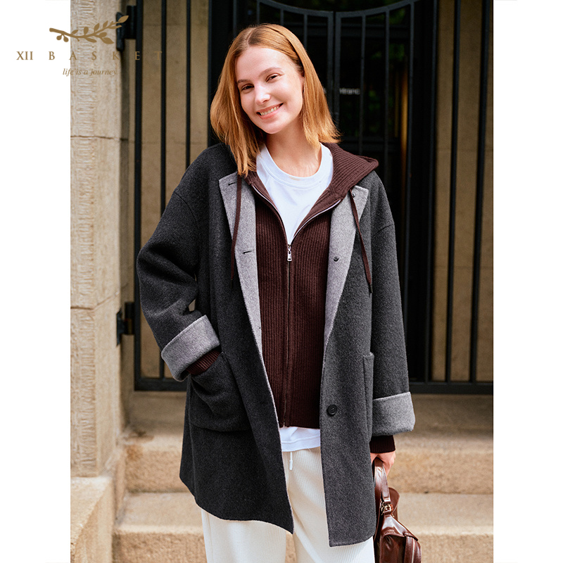 十二篮羊毛莱赛尔廓形大衣