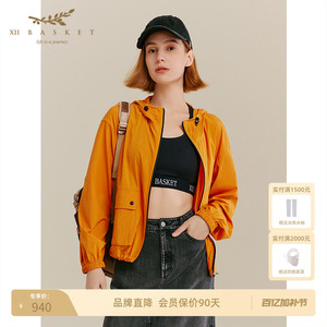 十二篮专选秋季山系户外运动UPF50+原纱防晒宽松薄款连帽外套