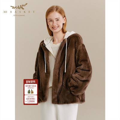 十二篮水貂毛摩登短外套