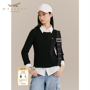 百搭通勤舒适毛针织衫 XII 时尚 冬季 上衣 BASKET十二篮商场同款