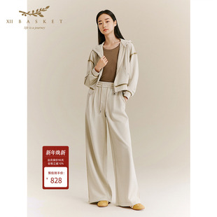 宽松垂感百搭阔腿裤 运动休闲套装 子女 BASKET十二篮2025秋新款 XII