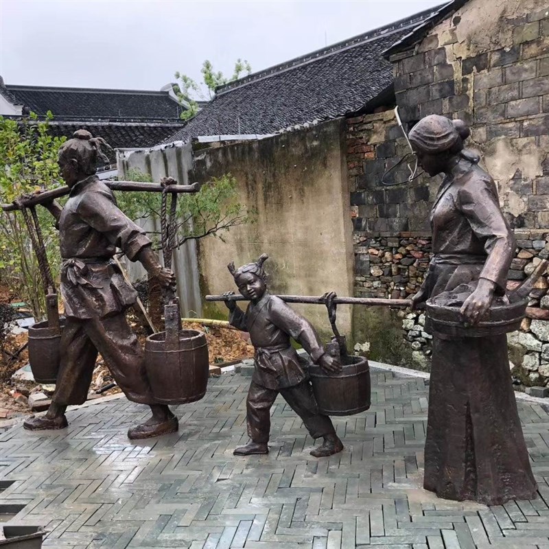 玻璃钢仿铜人物雕塑定制铸铜雕像民俗文化户外商业步行街落地摆件