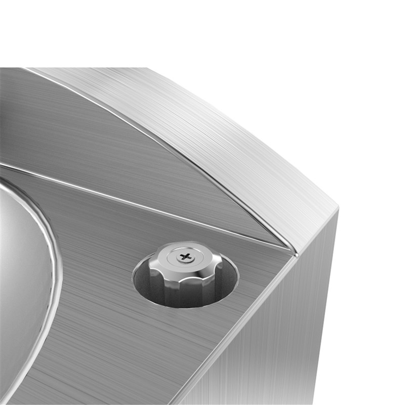 304不锈钢单圆盆 监狱看守所一体成型落地式不锈钢立柱式单槽水槽