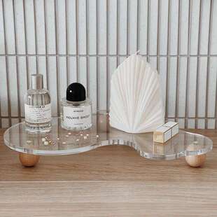 木球款创意湖面亚克力香薰托盘客厅 家居装饰摆件桌面置物架