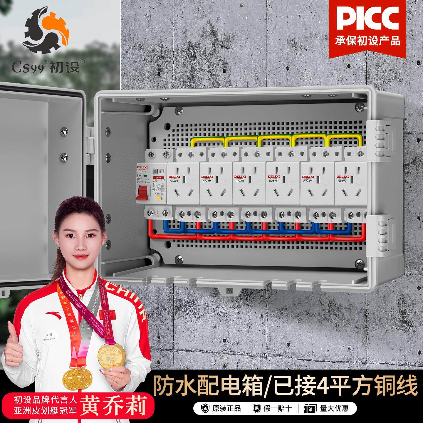 户外防水配电箱室外电源防雨鱼缸鱼池庭院监控路灯插座盒电箱带锁