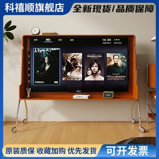 实木可移动电视柜复古小户型家用卧室电视机支架中古风客厅电视架