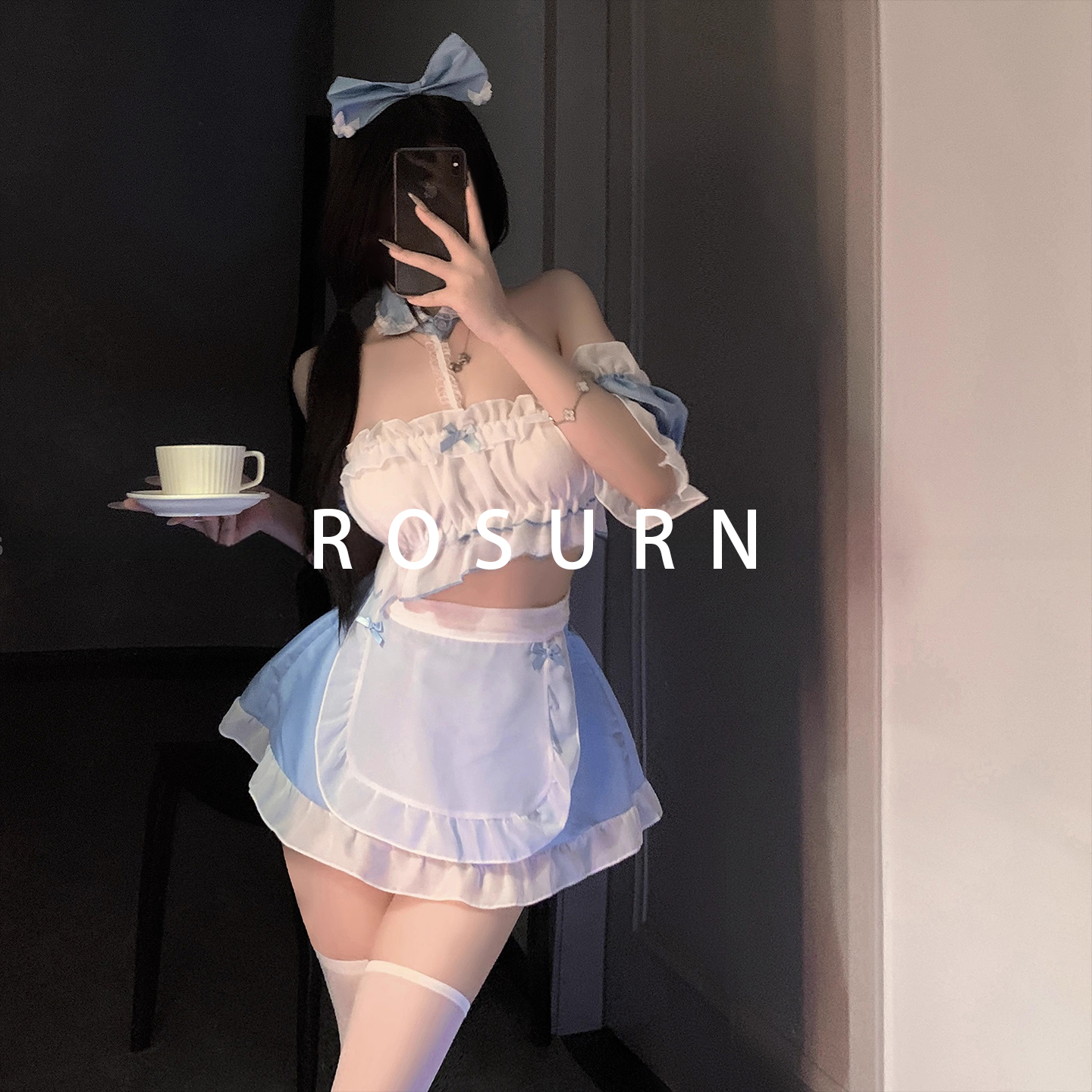 夜曲蔷薇「乖巧奶咪」纯欲性感挂脖少女仆制服连衣裙