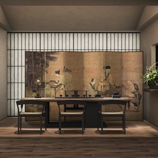复古屏风隔断客厅进门移动折叠玄关墙办公室背景墙房间折屏 新中式