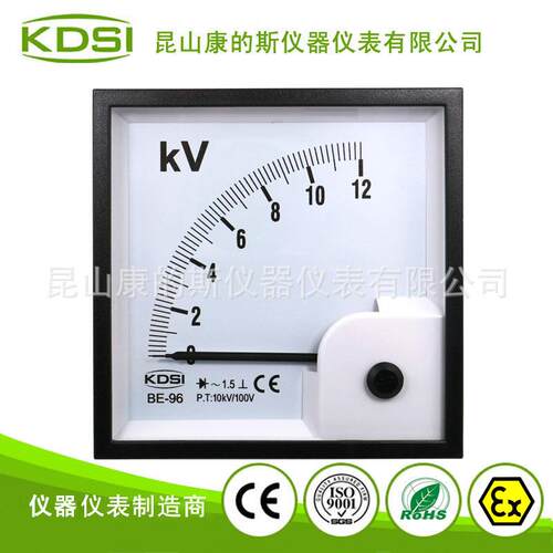整流型指针电压表BE-96 AC12KV 10KV/100V 交流电压表高压表