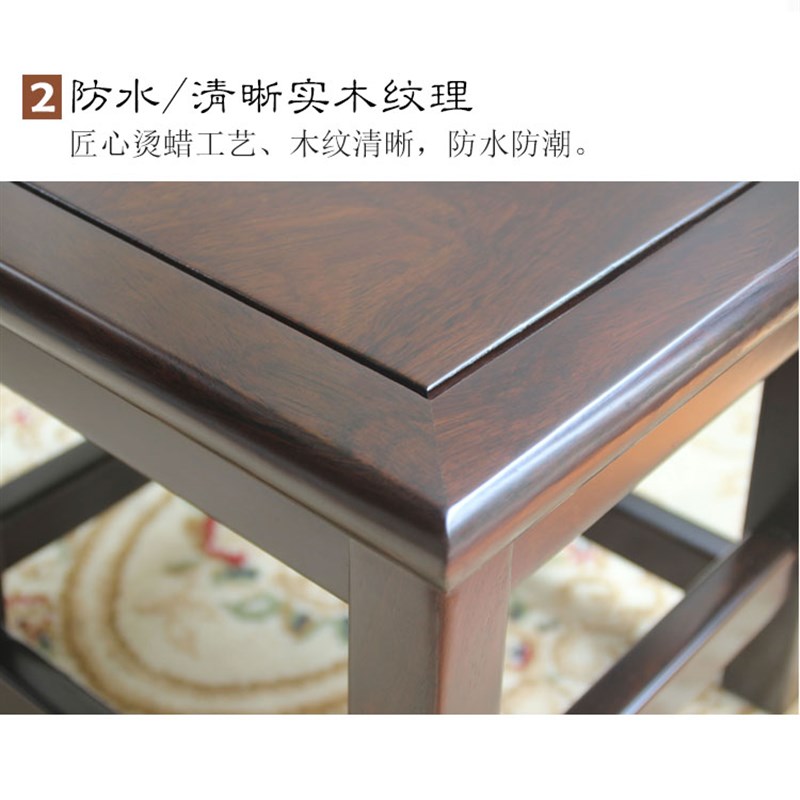 黑檀木新实木茶凳红木方凳紫光檀黑矮凳实木小方凳