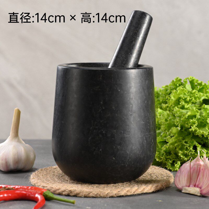 黑石天然捣蒜器捣碎器捣药罐石臼蒜泥辣椒石蒜臼子研磨器