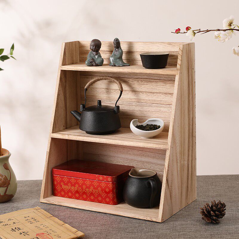 实木紫砂壶架子茶宠茶杯茶具小博古架多宝阁展示架