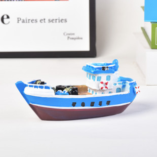 地中海新款 饰品丰收号 树脂船模家居创意书房客厅鱼缸微景观装