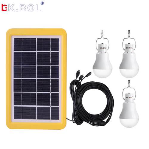 太阳能发电光控感应家用免线便携应急照明充电灯户外小型电源系统
