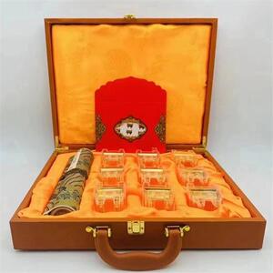 现货一言九鼎九龙壁镀金金鼎九龙壁丝绸画工艺品套装支持